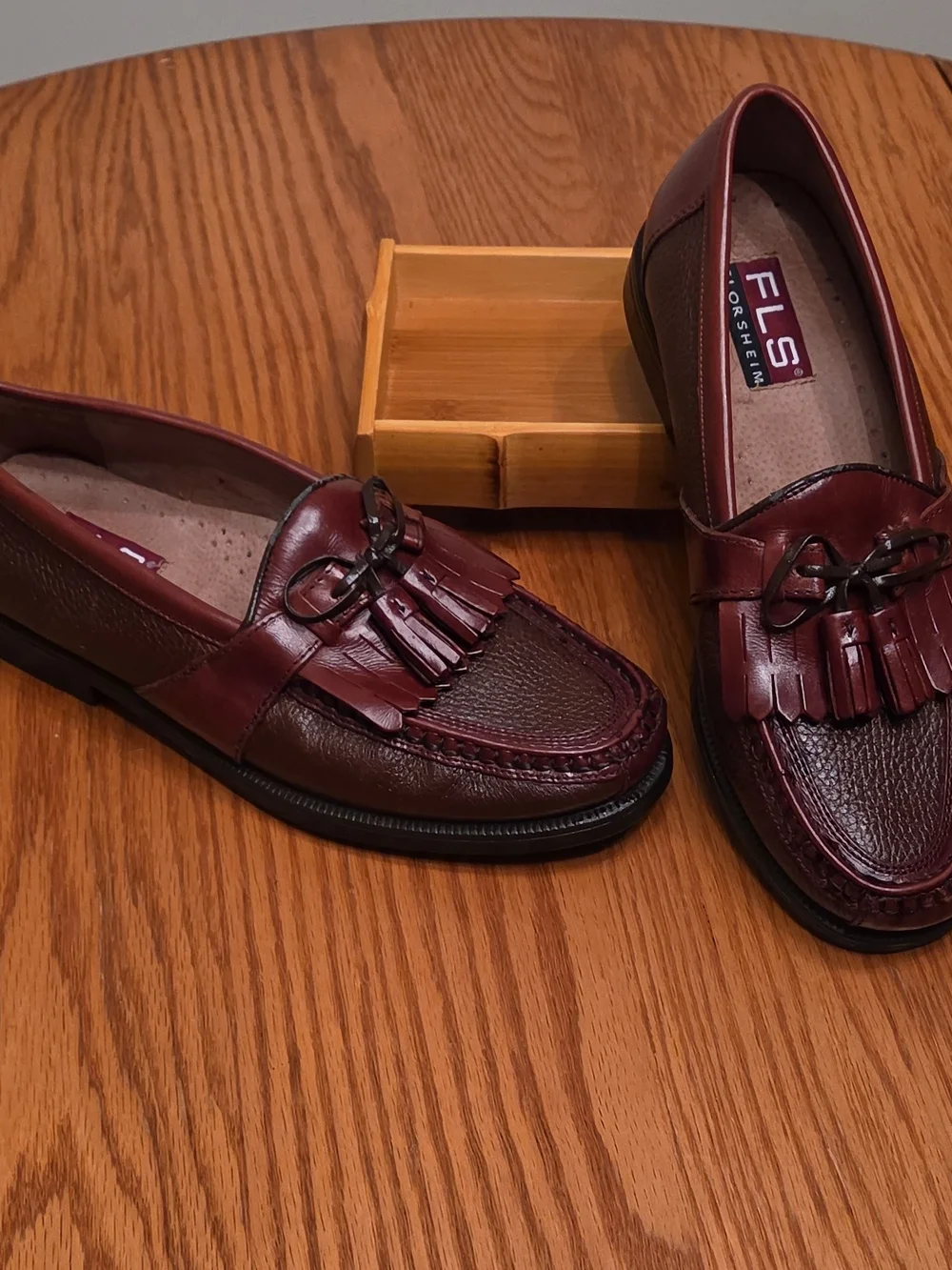 Florsheim Men's Burgundy Tassel Kiltie Loafers S 8.5